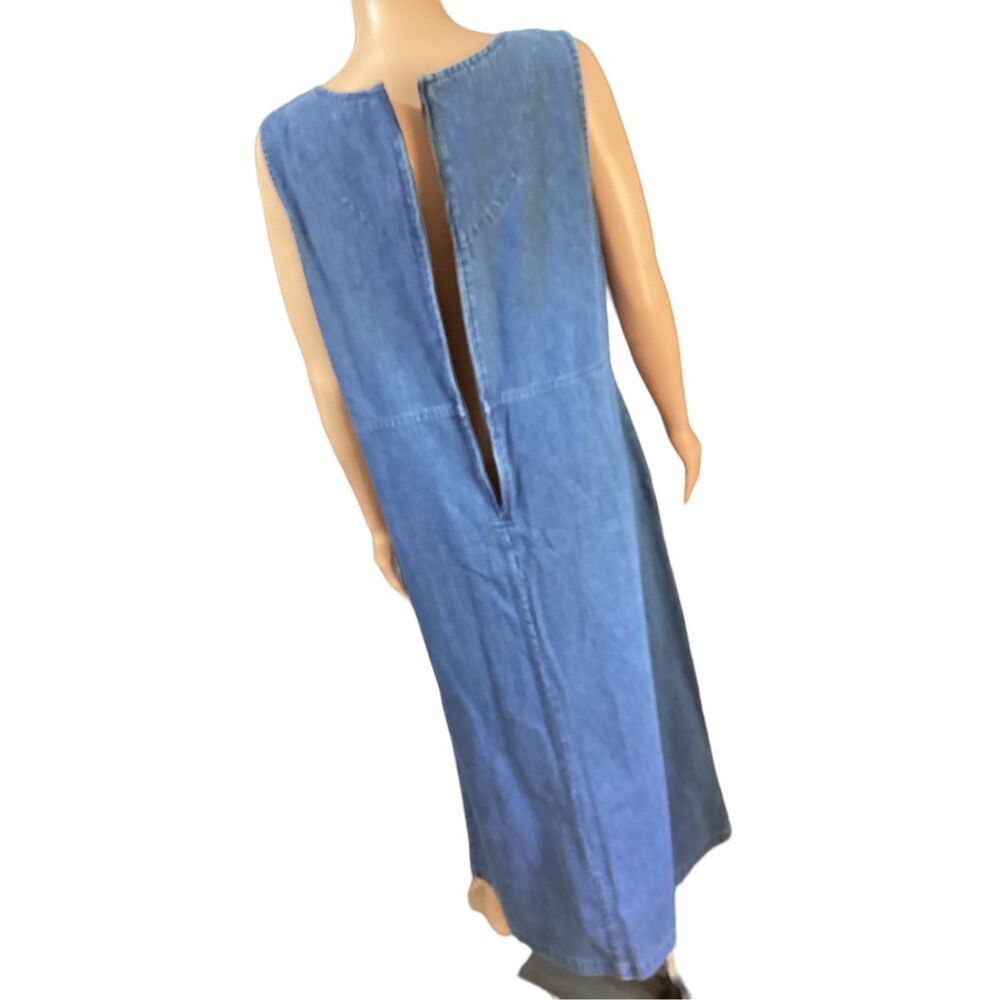 Christopher & Banks Denim Sleeveless Maxi Dress L - Picture 3 of 9